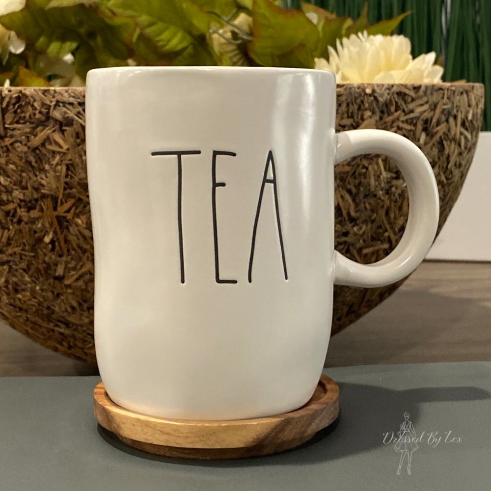 Rae Dunn COFFEE Mug w/ wood Coaster/Lid - Picture 4 of 7